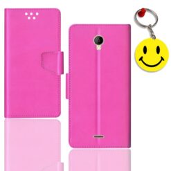Micromax Spark Go flip cover for girl | Q409A flip cover for girl | Free Smiley Keychain | ND_12