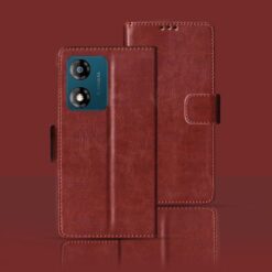 Moto E13 flip cover | PAXT0068IN flip cover | Brown
