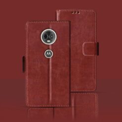 Moto E5 Plus flip cover | E5 Plus flip cover | Brown