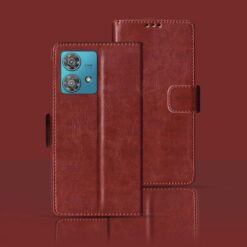 Moto Edge 40 Neo 5G flip cover | PAYJ0001IN flip cover | Brown