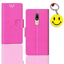 Moto M flip cover for girl | XT1663 flip cover for girl | Free Smiley Keychain | ND_12