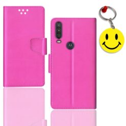 Moto One Action flip cover for girl | XT2013-1 flip cover for girl | Free Smiley Keychain | ND_12