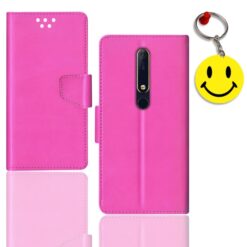 Nokia 6.1 Plus flip cover for girl | TA-1083 flip cover for girl | Free Smiley Keychain | ND_12
