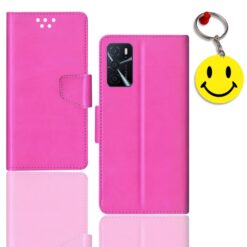 OPPO A16 flip cover for girl | CPH2269 flip cover for girl | Free Smiley Keychain | ND_12