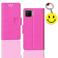 OPPO F17 flip cover for girl | CPH2095 flip cover for girl | Free Smiley Keychain | ND_12
