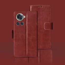 One Plus 10r flip cover | CPH2411 flip cover | Brown