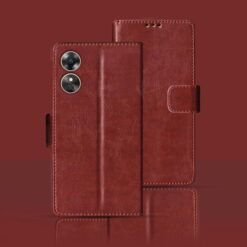 Oppo A17 flip cover | CPH2477 flip cover | Brown