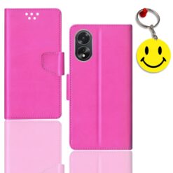 Oppo A38 flip cover for girl | CPH2579 flip cover for girl | Free Smiley Keychain | ND_12