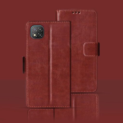 Poco C3 flip cover | MZB07RIIN flip cover | Brown
