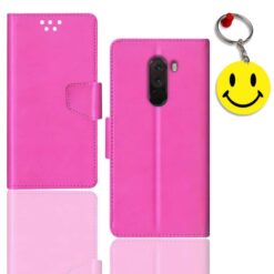 Poco F1 flip cover for girl | MZB6710IN flip cover for girl | Free Smiley Keychain | ND_12