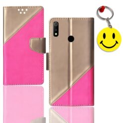 Realme 3 flip case | RMX1825 flip case | Free Smiley Keychain | ND_09
