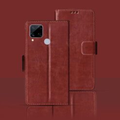 Realme C15 flip cover | RMX2180 flip cover | Brown
