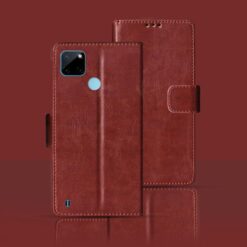 Realme C21y flip cover | RMX3261 flip cover | Brown