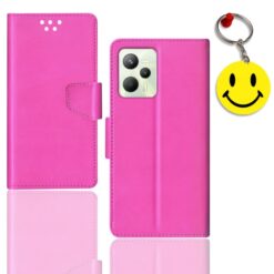 Realme C35 flip cover for girl | RMX3511 flip cover for girl | Free Smiley Keychain | ND_12