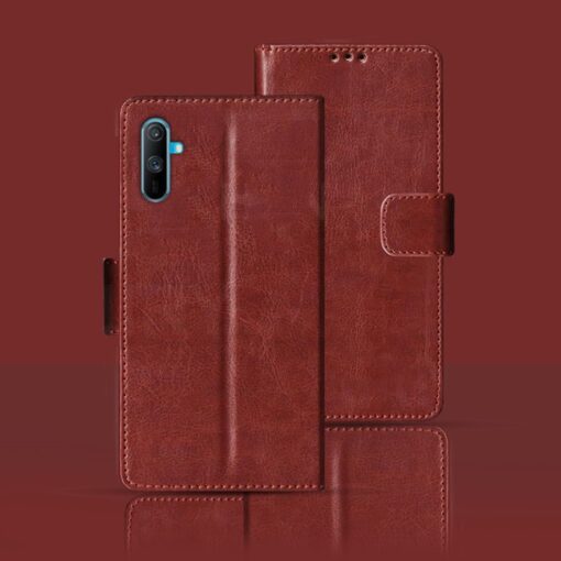 Realme C3i flip cover | RMX2027 flip cover | Brown