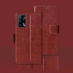 Realme F19 flip cover | CPH2219 flip cover | Brown