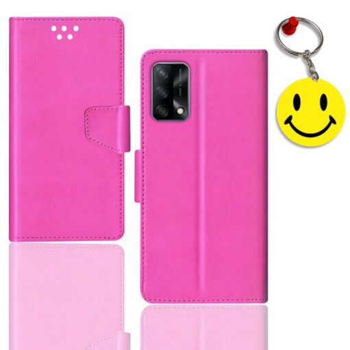 Realme F19 flip cover for girl | CPH2219 flip cover for girl | Free Smiley Keychain | ND_12