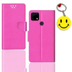 Realme Narzo 30A flip cover for girl | RMX3171 flip cover for girl | Free Smiley Keychain | ND_12