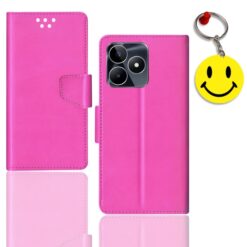 Realme Narzo N53 flip cover for girl | RMX3761 flip cover for girl | Free Smiley Keychain | ND_12