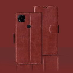 Redmi 10A flip cover | 220233L2C flip cover | Brown