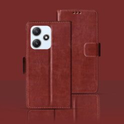 Redmi 12 5G flip cover | 23076RN4BI flip cover | Brown