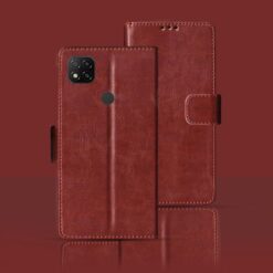 Redmi 9 flip cover | M2006C3MII flip cover | Brown