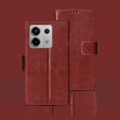 Redmi Note 13 5G flip cover | 2312DRAABI flip cover | Brown
