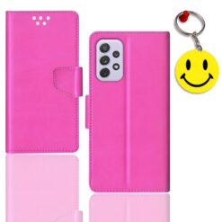 Samsung A72 flip cover for girl | SM-A725F flip cover for girl | Free Smiley Keychain | ND_12