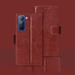 Tecno Pop 5 Pro flip cover | BD4J flip cover | Brown