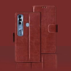 Tecno Spark 7 Pro flip cover | KF8 flip cover | Brown