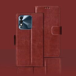 Tecno Spark 8T flip cover | KG6P flip cover | Brown