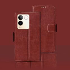 Vivo T2 Pro flip cover | V2321 flip cover | Brown