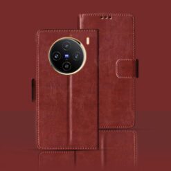 Vivo X100 5G flip cover | V2308 flip cover | Brown