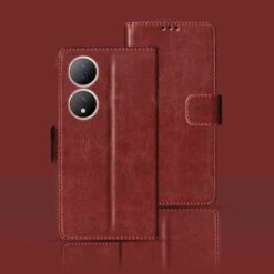 Vivo Y100 5G flip cover | V2239 flip cover | Brown