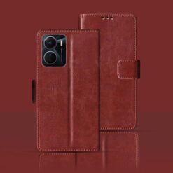 Vivo Y16 flip cover | V2204  flip cover | Brown
