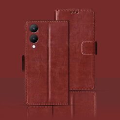 Vivo Y28 5G flip cover | V2315 flip cover | Brown