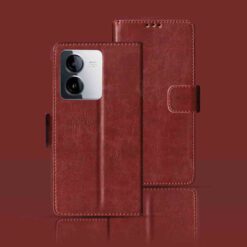 Vivo Y78T 5G flip cover | 78T flip cover | Brown